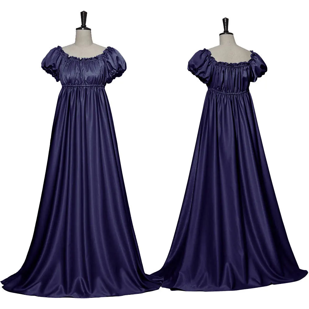 Medieval Dress Women Off Shoulder Renaissance Victorian Regency Dress Costume Wench Retro Gown Halloween For Women Pink Blue