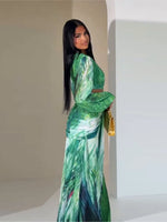 Load image into Gallery viewer, Women's Dress 2025 Fashion Summer New Vestidos Para Mujer Women's Vacation Elegant Style Long Sleeve Split Printed Slit Dresses