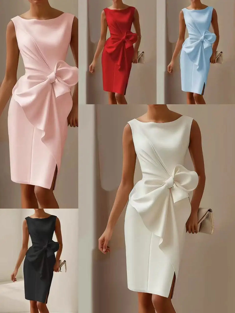 2026 New Style Dress for Women: Elegant, Refined, Pure Color, Fitted Waist, Sleeveless Dress for Dates.