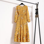 Load image into Gallery viewer, Women Long Dresses Spring Summer Casual Full Sleeve Floral geometry Printed O neck Woman Bohe Beach Party Dress Mujer Vestidos