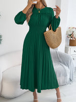 Load image into Gallery viewer, Elegant Dresses Women 2026 Autumn Winter Casual Solid Color High Waist Long Sleeve Maxi Dress Khaki Green Blue Woman Clothing