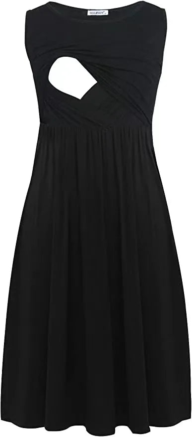 Maternity Dresses Fashion Striped Dress Summer Dress Loose Simple Sleeveless Dress Women's Clothing