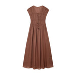 Load image into Gallery viewer, Women's Dress 2026 Summer European Style Deep V Sleeveless Pleated Elegant Chic Drawstring Street Fashion Women's Dress