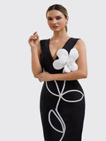 Load image into Gallery viewer, Women's Evening Dresses Sexy Strapless Tie White Flowers Bodycon Bandage Long Dresses Elegant Party Birthday Dresses