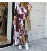 Load image into Gallery viewer, Women Dresses Fashion Sexy Single-breasted Dress Loose Lapel Casual Women's Clothing  Literary Printing Long Shirt Skirt