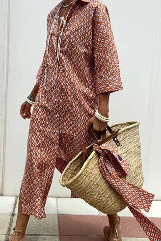 Women's Dress Summer Shirt Long Dress Women Vestido Longo Roupas Femininas Print Dresses