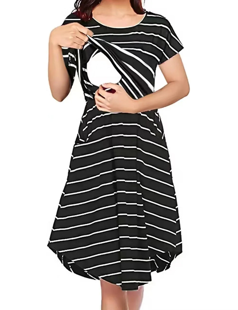 Maternity Dresses Fashion Striped Dress Summer Dress Loose Simple Sleeveless Dress Women's Clothing