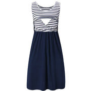 Maternity Dresses Fashion Striped Dress Summer Dress Loose Simple Sleeveless Dress Women's Clothing
