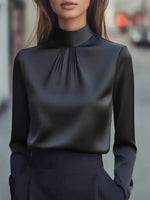 Load image into Gallery viewer, Women's Dressy Blouse Plain Elegant Daily Stylish High Neck Regular Tops