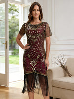 Load image into Gallery viewer, Women's Flapper Dresses 1920s for Women Great Gatsby Sequin Fringed Roaring 20s Cocktail Dress