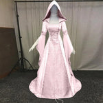 Load image into Gallery viewer, Women's medieval retro style wedding dress 8-color hooded waist dress cosplay