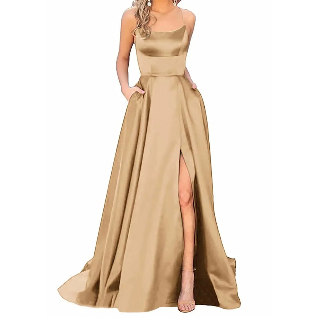 2024 New Women Dress Elegant Vintage Ladies Backless Long Dresses Wine Party Prom Wedding Floor Length Evening Dress For Women