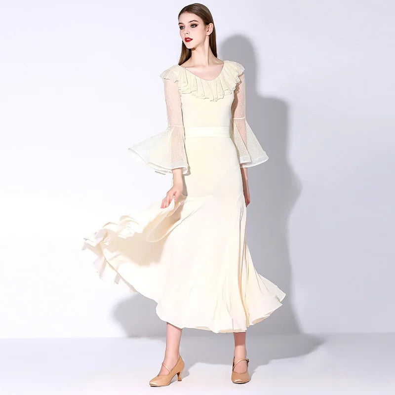 Standard Ballroom Dance Dresses Women Profession Performance Flamenco Dancing Skirt Lady's Elegant Stage Waltz Ballroom Dress