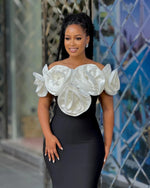 Load image into Gallery viewer, Women Banade Dresses Sexy Big Flowers Off the Shoulder Long Dress Celebrate Evening Party Dress Birthday Party Wedding Outfit