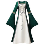 Load image into Gallery viewer, Women’s Medieval Costume Halloween Fashion Dress Vintage Full-Skirted Long-Sleeved Dress Lace-Detail Party and Casual Dress