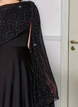 Large Women's Elegant Solid Color Dress
