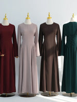 Load image into Gallery viewer, Muslim Women Dubai Traditional Abaya Dress Solid Back Strap Fitted Waist Long Dresses Kaftan Prayer Robe Femme Islamic Clothing