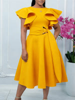 Load image into Gallery viewer, 2026 Summer Dresses For Women Ruffle Short Sleeve Maxi Robe Turkey African Clothes Wedding Birthday Prom Party Evening Gowns