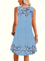 Load image into Gallery viewer, Women's Off-Shoulder Dress, Floral Embroidery, Sleeveless, Casual Spring &amp; Summer Wear