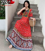 Load image into Gallery viewer, Indian Dress for Women Summer Embroidery Chic Elegant Party Dresses Clothes Vintage Long Maxi Prom Bohemian Beach Robe Vestidos