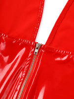 Load image into Gallery viewer, Women Sexy Deep V Backless Dress Wet Look Patent Leather Bodycon Minidress Nightclub Pole Dancing Costume Clubwear Nightwear