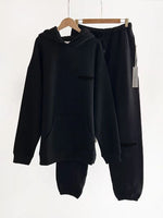 Load image into Gallery viewer, Fashion Double Line Matching Set Men's Drawstring Pants Luxury Design Plush Letter Pants High Street Couple Oversized Pants Set