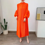 Load image into Gallery viewer, Women Elegant Evening Party Dresses 2025 Summer New Solid Colour Classic Long Sleeve Plate Flower Design Prom Dresses Female