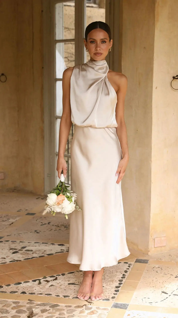Women Long Dress 2024 Fashion Solid Summer Sleeveless Long Dresses For Female Elegent Lady Party Evening Slim Dresses