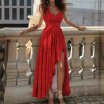 Load image into Gallery viewer, Elegant Dress Vestidos Dresses 2025 Woman Off Shoulder Solid Color Sleeveless Banquet Irregular Hem Temperament Commuting Slim