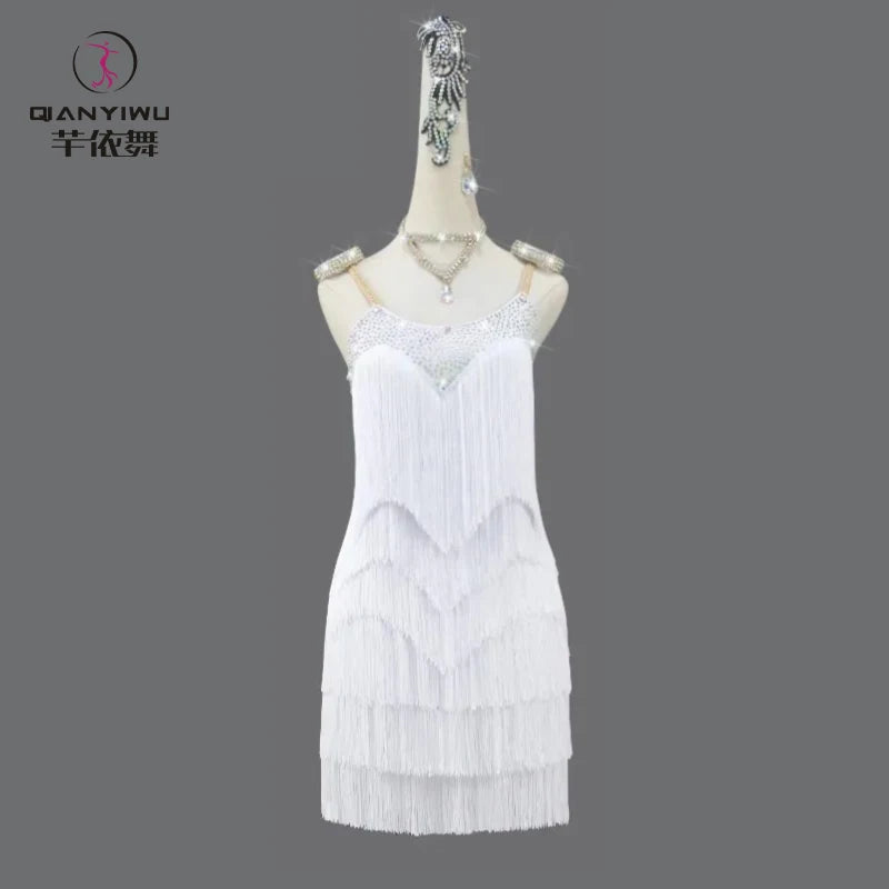 Female Dress Latin Dance Clothes Women Dancewear Fringe Stage Costume Competition 2026 Adult Sport Skirt Party Suit Samba Outfit