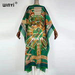 Load image into Gallery viewer, Printed Dresses For Women 2021 Fashion Design Loose Dress Batwing Maxi Long Femme Vestidos Summer Autumn Party Elegant Dress