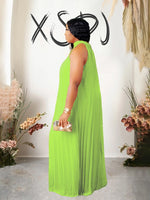 Load image into Gallery viewer, Chiffon Dresses for Women Long Elegant Evening Dress Big Size Round Woman Plus Size Sexy Pleated Halter Dress Summer Wear