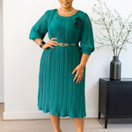 Load image into Gallery viewer, Party Dresses For Women Turkey African Clothing Pleated Dress Elegant Office Ladies Outfits Birthday Wedding Evening Gowns Robes