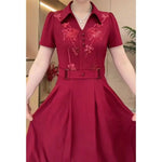 Load image into Gallery viewer, Women Western Style Dress Summer Spring New Fashion High-end Sequin Long Dresses Middle Aged Mother Elegant Slim Vestidos Mujer