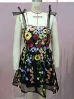 Load image into Gallery viewer, Women's Dress Fashionable 3D Flower Embroidery Wrapped Hip Sleeveless Sexy Sling Dress 2025