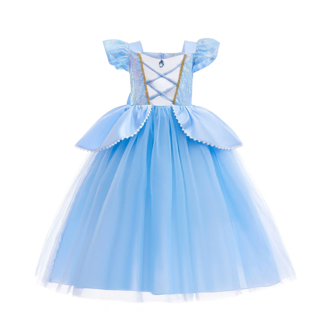 Girl Elsa Anna Dress Princess Costume Snow Queen Dress Baby Halloween Ariel Carnival Clothes Kids Cosplay Clothes Party Clothing