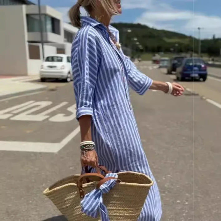 Women's Dress Summer Shirt Long Dress Women Vestido Longo Roupas Femininas Print Dresses