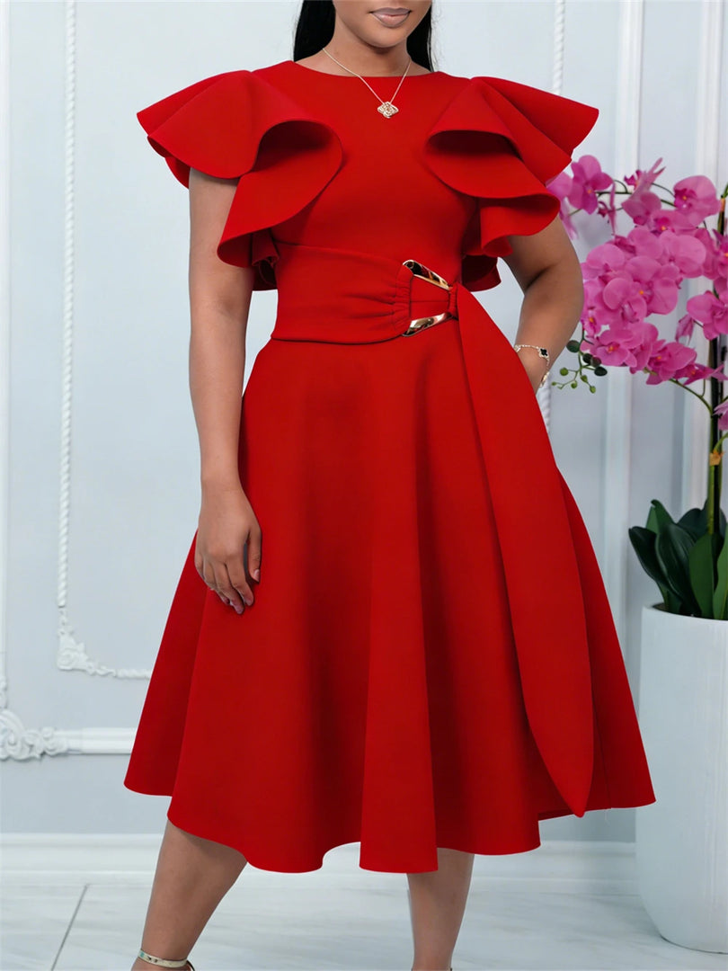 2026 Summer Dresses For Women Ruffle Short Sleeve Maxi Robe Turkey African Clothes Wedding Birthday Prom Party Evening Gowns