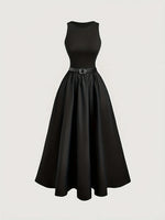 Load image into Gallery viewer, New Style Women's Dress, Professional Wear, Work Attire, Slim-Fit Dress, French Style, Elegant, Preppy Style, Sleeveless, Puffy Skirt, Long Dress, Solid Color, Women's Dress, Belt Not Included