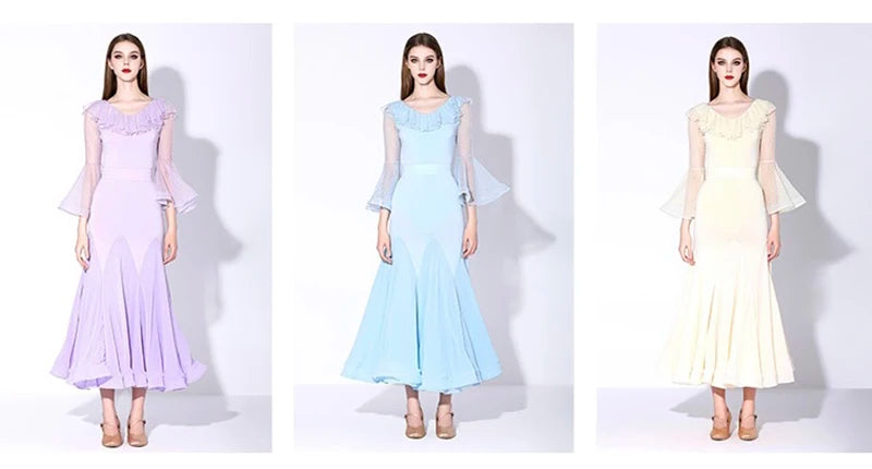 Standard Ballroom Dance Dresses Women Profession Performance Flamenco Dancing Skirt Lady's Elegant Stage Waltz Ballroom Dress