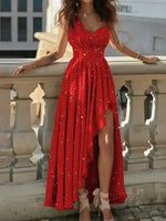 Load image into Gallery viewer, Women Evening Dresses Sexy Elegant Red Cocktail Party Chic Gala Graduation Luxury Formal Occasion Bridesmaid Gown Dress Clothes
