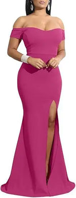 Load image into Gallery viewer, Evening Dresses فساتين سهرة Elegant Women's Off Shoulder High Split Long Formal Party Dress Evening Gown