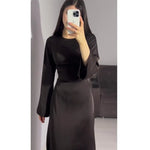 Load image into Gallery viewer, Elegant Evening Dresses For Women 2025 Summer Fashion New O Neck Long Sleeve Slim Waist-hugging Straps Robe Female Party Vestido