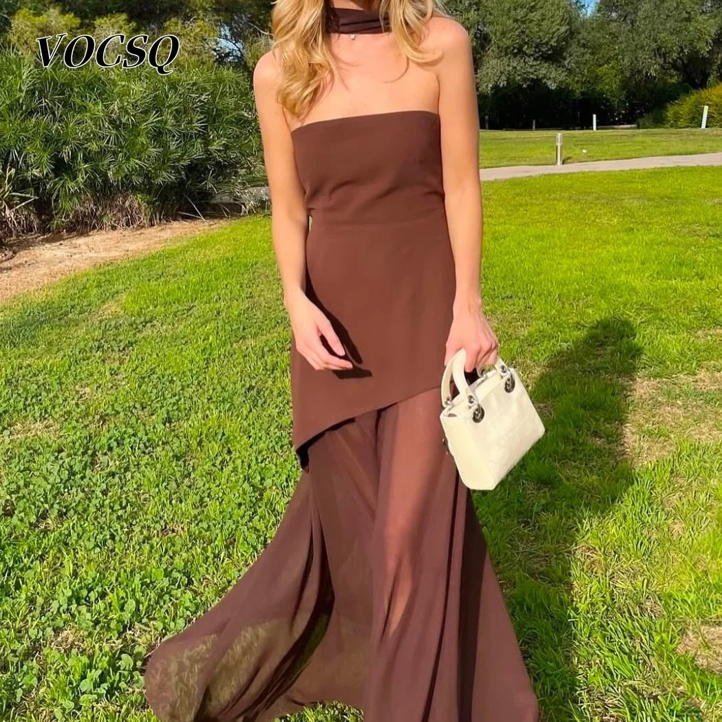 Elegant Prom Dress for Women A Line Sleeveless Slit Evening Dress Vestidos De Noche Vestidos De Fiestas Elegantes Mujer New