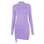 Load image into Gallery viewer, Female Dresses Outfits Women'S Dress Long Sleeve Solid Color Drawstring O-Neck Tight-Fitting Vestidos De Fiesta Elegantes 2025