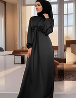 Load image into Gallery viewer, Ramadan Arabic Muslim Women Modest Dress Elegant Dubai Satin Abaya Islamic Party Clothing Holiday Travel Outfit 2025 Turkey Robe