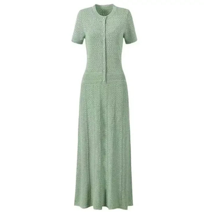Women's Casual Simple White Knitted Dress 2025 Summer New Style Temperament Commuting Female Fashion Elegant Mermaid Dresses