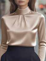 Load image into Gallery viewer, Women's Dressy Blouse Plain Elegant Daily Stylish High Neck Regular Tops