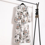 Load image into Gallery viewer, Women Long Dresses Spring Summer Casual Full Sleeve Floral geometry Printed O neck Woman Bohe Beach Party Dress Mujer Vestidos