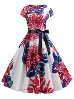 Load image into Gallery viewer, Women Summer Music Note Print Dress 50s 60s Robe Retro Swing Casual Vintage Party Dresses Vestidos